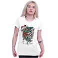 thumbnail image 1 of No Regrets Skull Snake Rose Tattoo Womens Slim Fit Graphic Tee Brisco Brands X, 1 of 5