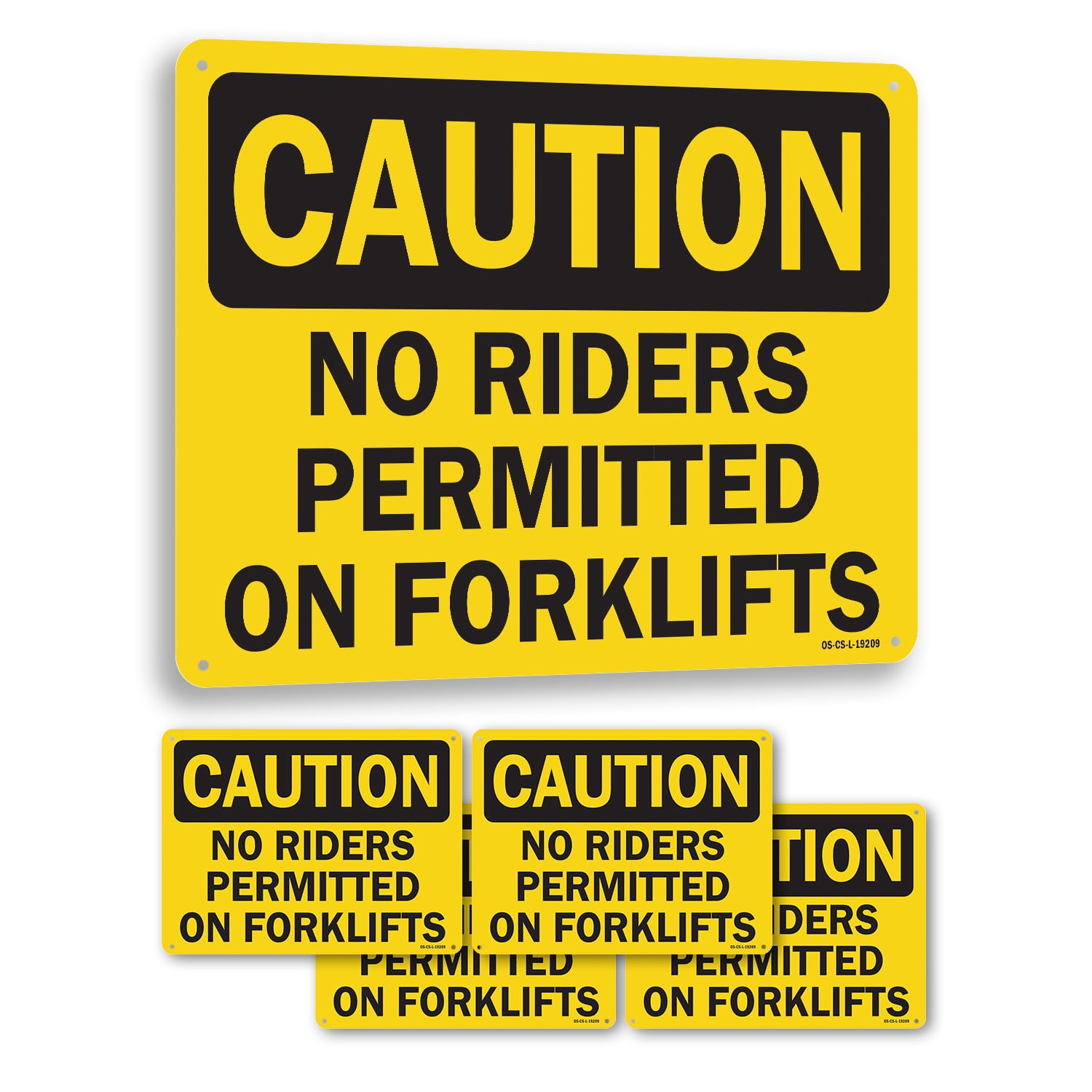 No Riders Permitted On Forklifts OSHA Caution Rigid Plastic Sign 10 ...