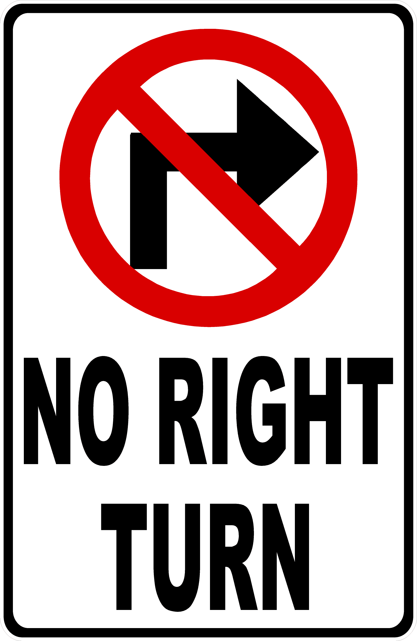 No Rfi Sign No Right Turn Sign w/ Symbol - Walmart.com