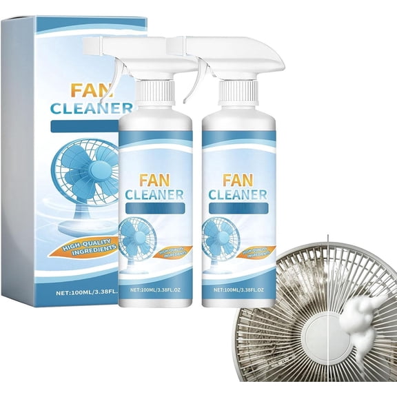 No-Rinse Fan Cleaner Spray – 100ml Powerful FanBlade Cleaners for Ceiling, Floor & Stand Up Fans, Fan Cleaner Spray Removes Stubborn Dust & Grime, Extends Fans Lifespan (2Pcs)