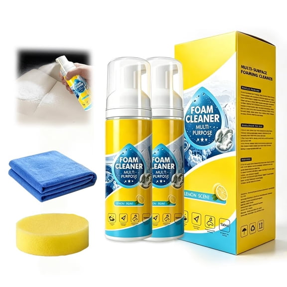 No Rinse Foam Fan Cleaner Spray, 4 in 1 Multi Enzyme All Purpose Deep Cleaning for Car Kitchen Bathroom Sofa, Grease and Tile Cleaner