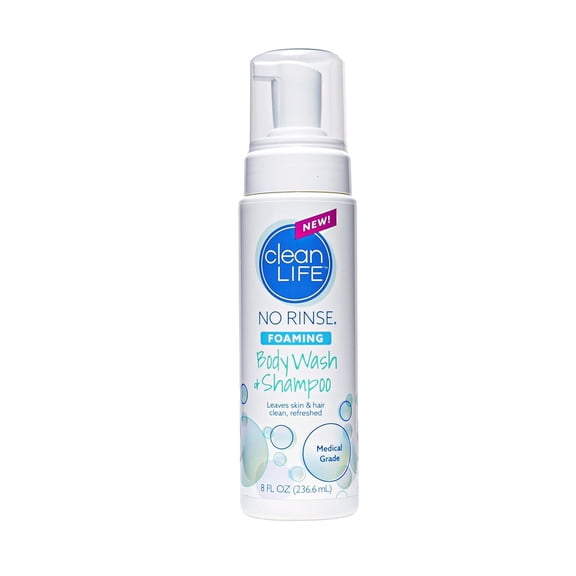 No-Rinse Foaming Body Wash - Waterless Foam Cleanser for Elderly, Adults, Kids, Infants & Caregiver - Rinse-Free for Sensitive Skin - Travel Size - Refreshed & Moisturized Skin - 8 fl oz (Pack of 1)