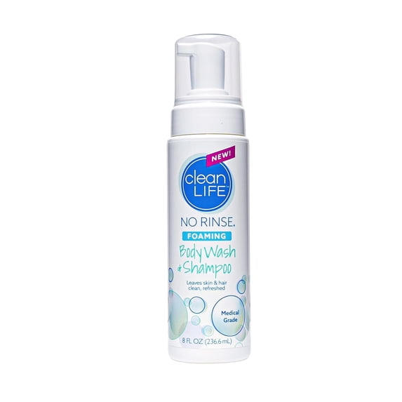 No-Rinse Foaming Body Wash - Waterless Foam Cleanser for Elderly, Adults, Kids, Infants & Caregiver - Rinse-Free for Sensitive Skin - Travel Size - Refreshed & Moisturized Skin - 8 fl oz (Pack of 1)