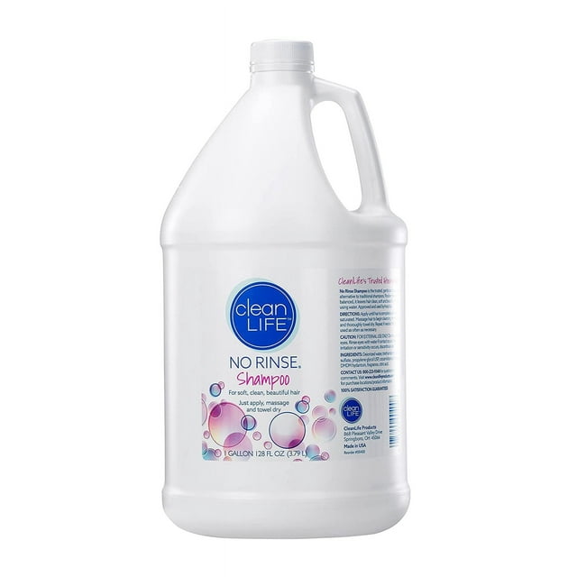 NoRinse Shampoo, (1 Gallon) Leaves Hair Fresh, Clean and OdorFree