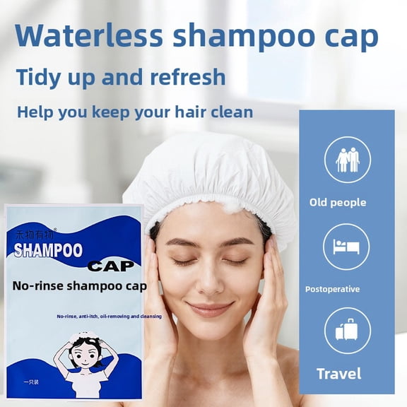No-Rinse Shampoo Cap 1/5/10-Pack, Waterless Hair Wash Cap for Bedridden Patients, Post-Surgery Recovery, Maternity Care, Elderly Bathing, Microwavable Heatable Cleansing Cap with Adjustable Fit