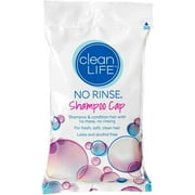 No-Rinse Shampoo Cap by Cleanlife Products Pack of 4, Shampoo and Condition Hair with No Water or Rinsing - Microwaveable, Latex-Free and Alcohol-Free