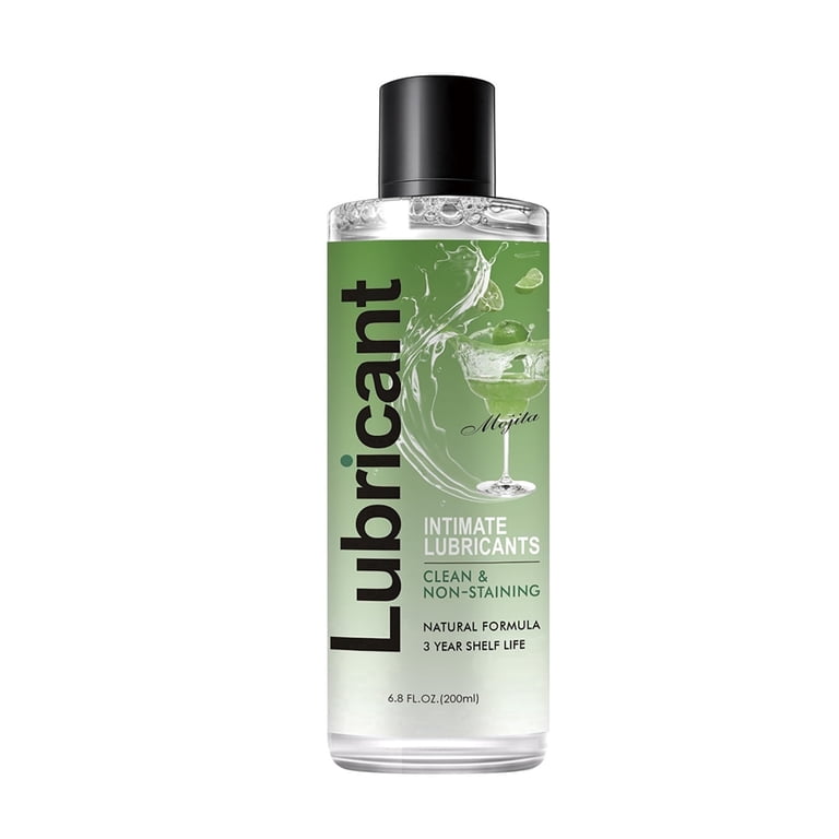 No Rinse Water-Based Personal Lubricant, No-Residue Flavored Lube, Intimate  Longlasting Non-Sticky Gel for Couples Massage - 6.8 Oz (Mojito)