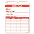 thumbnail image 1 of No-Rip Carpet Roll Tags, Printed with Red Ink on White Tyvek® Tag Stock with Reinforced Metal Eyelet. Size: 7" (Height) x 5 1/4" (Width). 200 Tags., 1 of 1