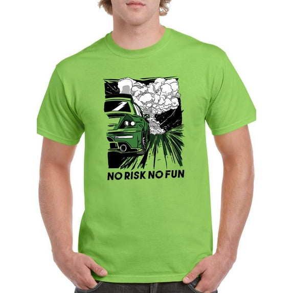 No Risk No Fun Car T-Shirt Men -Smartprints Designs, Male XX-Large