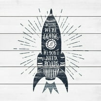 No Roads Needed Painting Print on White Wood