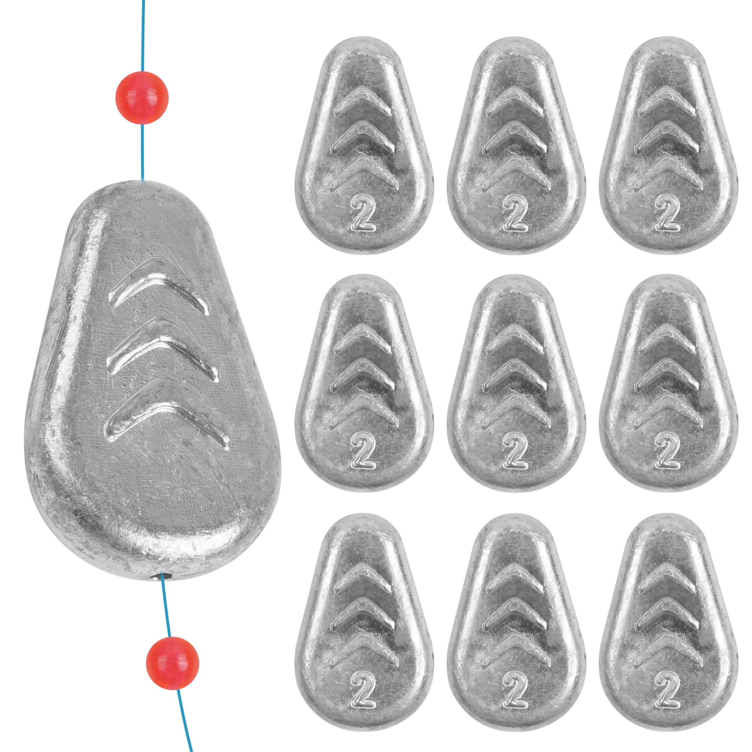 No-Roll Fishing Sinkers | Flat Inline No-Snag Weights for Saltwater ...