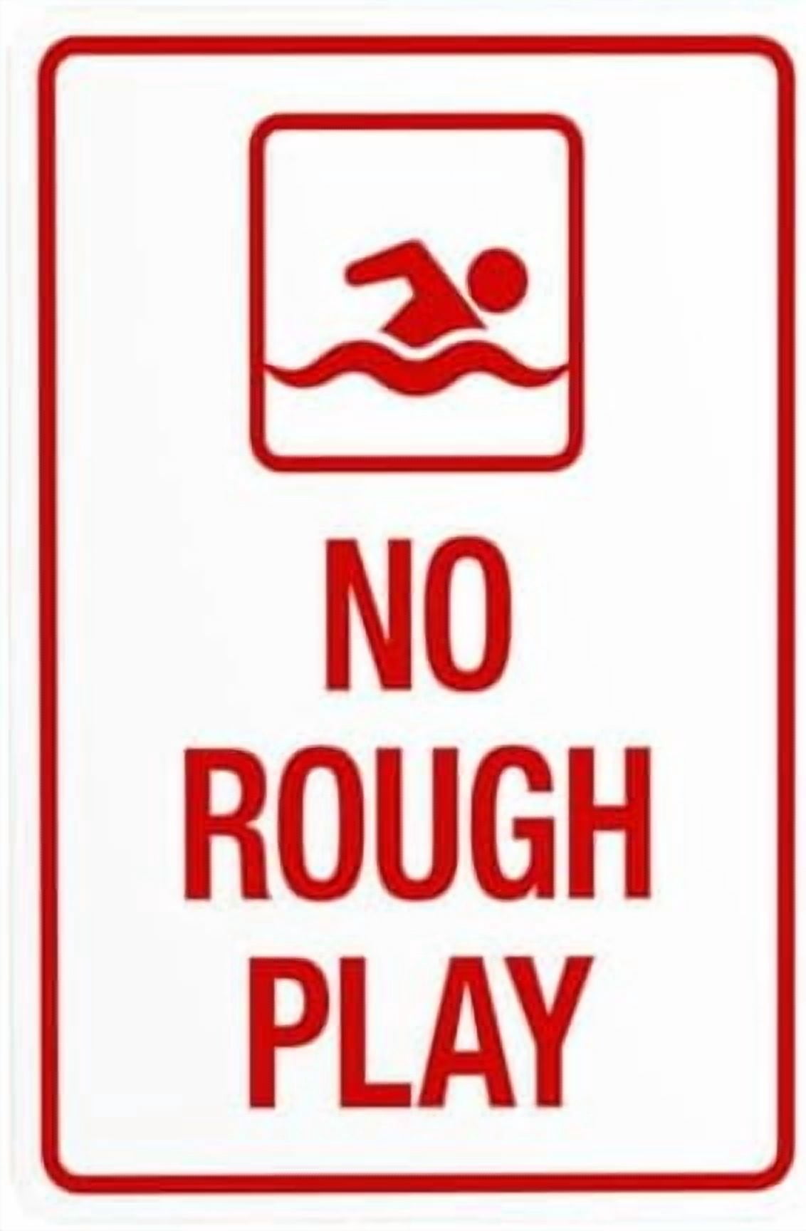 No Rough Sleeper Sign No Rough Play Warning Sign, Pool Rules Security Metal Signs for Home ...