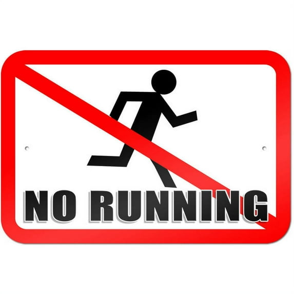 No Running - Pool Area Sign