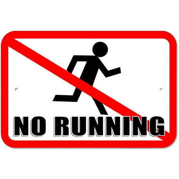 No Running - Pool Area Sign