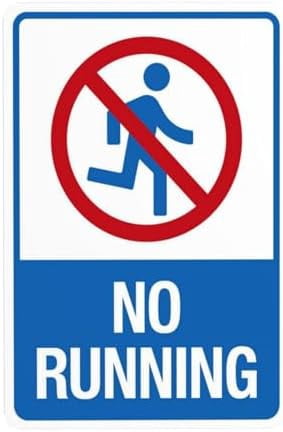 No Running With Graphic Warning,Pool Security Metal Signs for Home ...