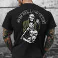 thumbnail image 1 of No Sacrifice No Victory Grim Reaper T-Shirt - Edgy Skull Graphic Workout Tee, 1 of 1