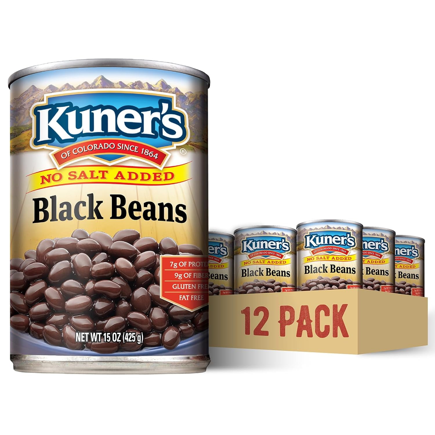 No Salt Added Canned Black Beans, Plant Protein and Fiber, Gluten