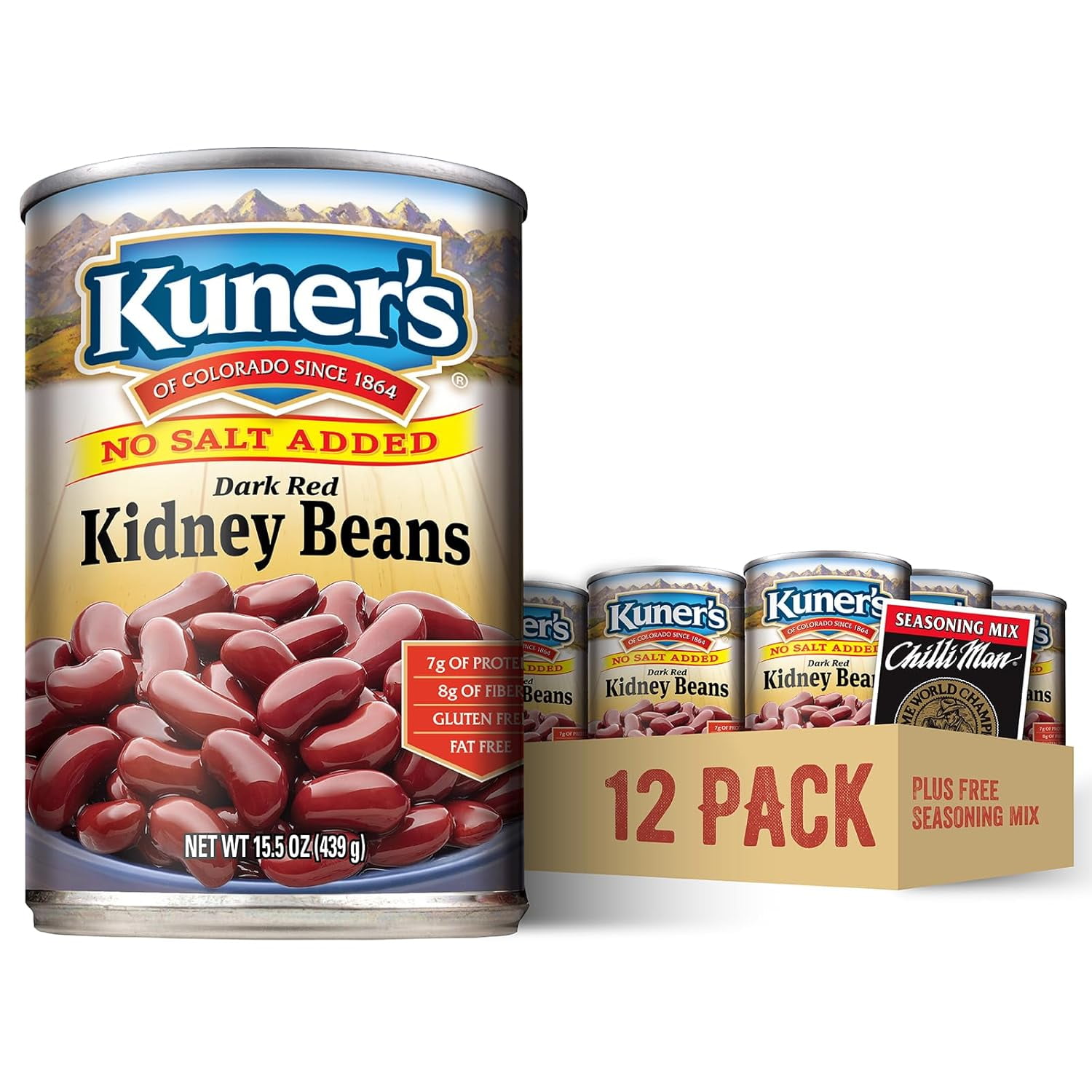 No Salt Added Canned Kidney Beans with Chili Seasoning Mix, Plant