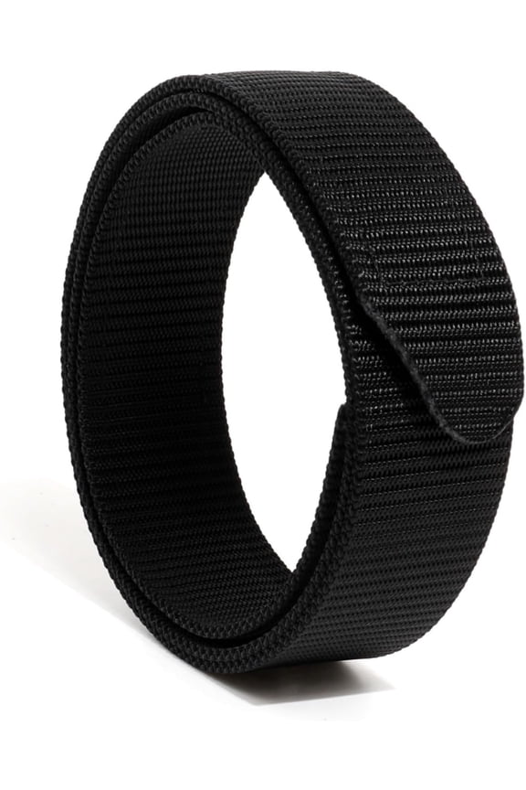 No-Scratch Nylon Belt 1 3/8" No Metal Buckle Belt w/Hook & Loop Closure TSA Approved for Work Travel Mechanic Driver