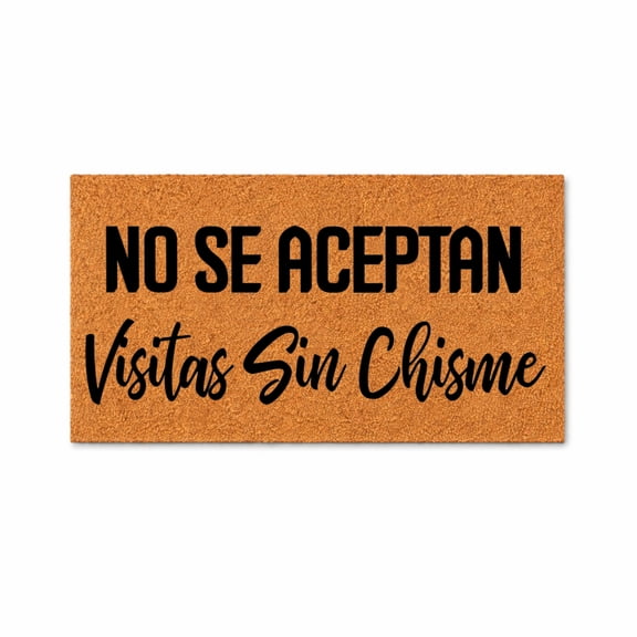 No Se Aceptan Visitas Sin Chisme Doormat, Funny Spanish Quote Door Mat, Entryway Welcome Mat (16x24 inches) WoodByStu 7747