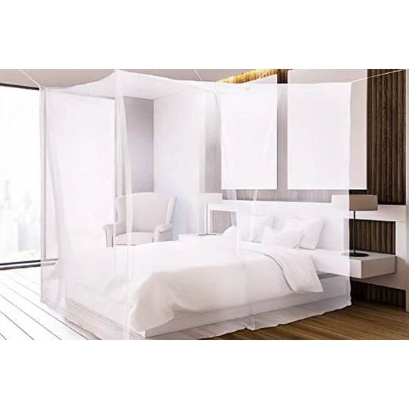 No-See-Um mesh Square Mosquito Net for Queen Size Bed 2 Openings Netting Mosquito Net for Beds, Finest Holes Mesh 2000 Mosquito Netting for Bed (Square Queen Grey Color)