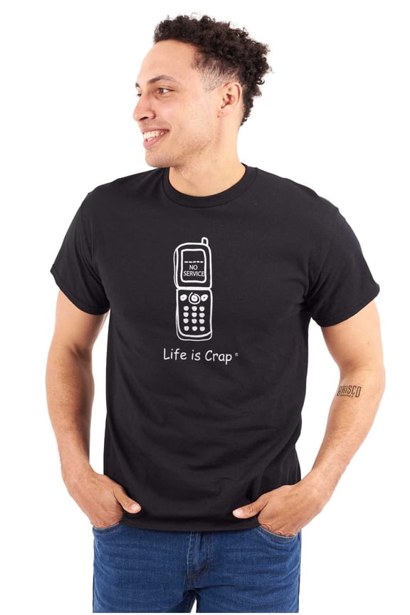 No Service Sarcasm Retro Phone Plus Size Crewneck Graphic Tee Shirt Brisco Brands 3X