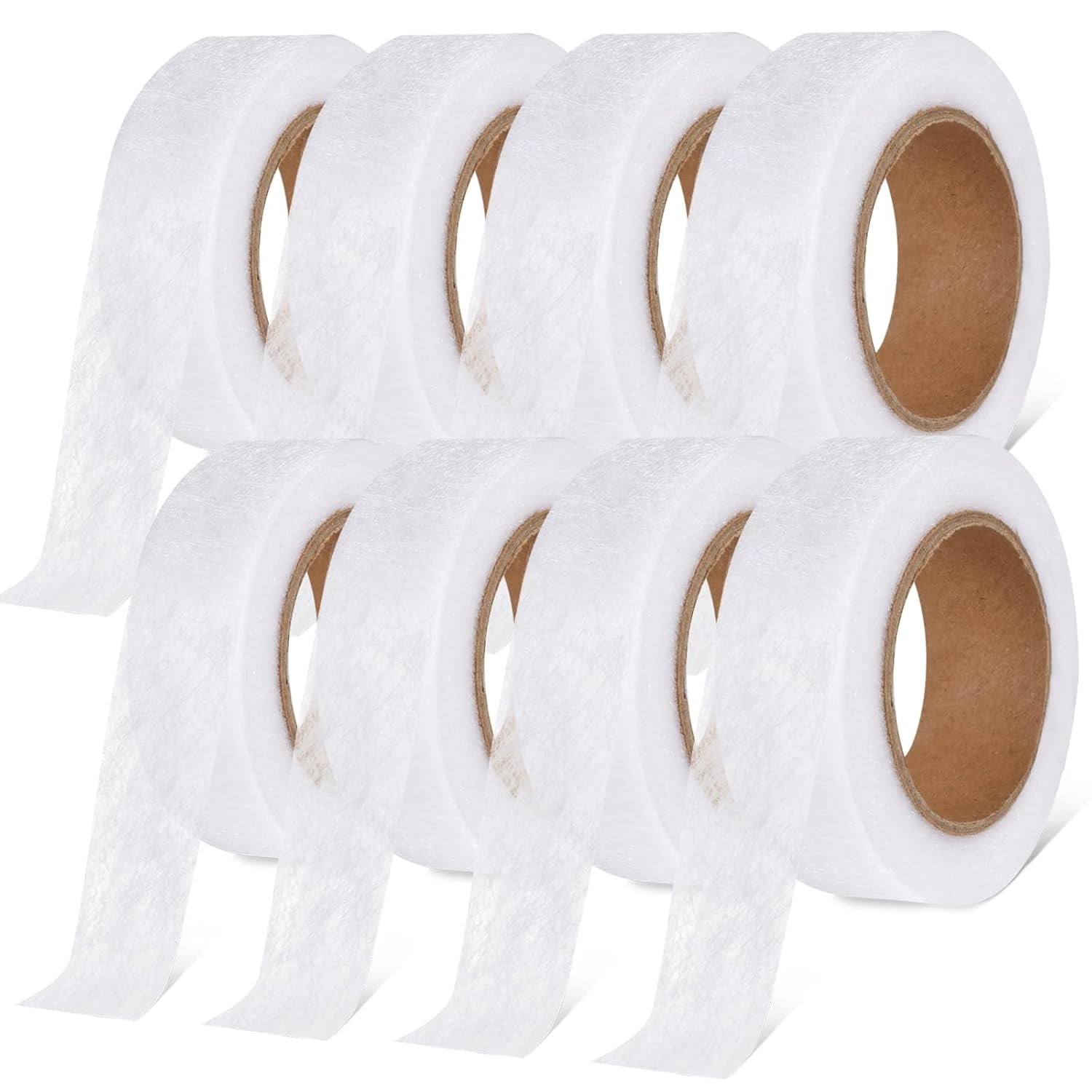 No Sew Hemming Tape Fabric Adhesive, 6 Rolls 0.75 Inch x70 Yards Iron On Hem Tape for Clothes Pants Dresses Curtains, White & Black