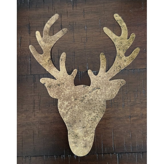No Sew Multicolor Deer with Antlers Die-Cut Pre-Fused Permanent Appliques, 4-Pack Applique Kit