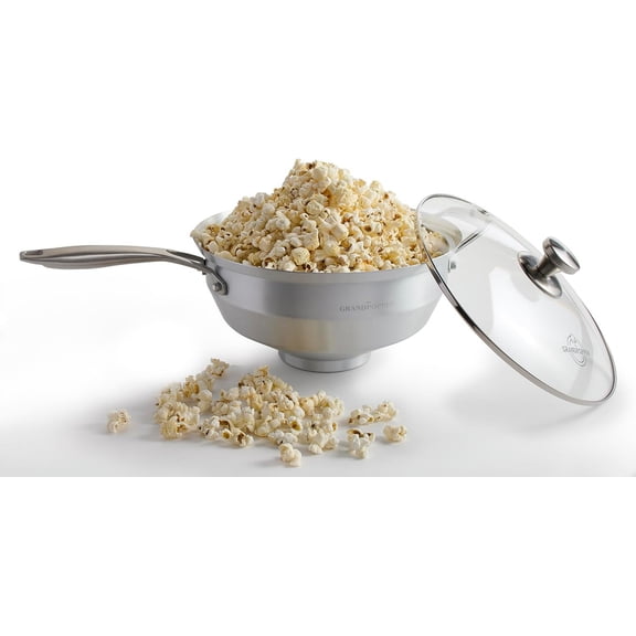 No-Shake, No-Stir Premium Stovetop Popcorn Maker Popcorn Pan Popcorn Pot Pops Kernels Perfectly Without Burning Easy Serving