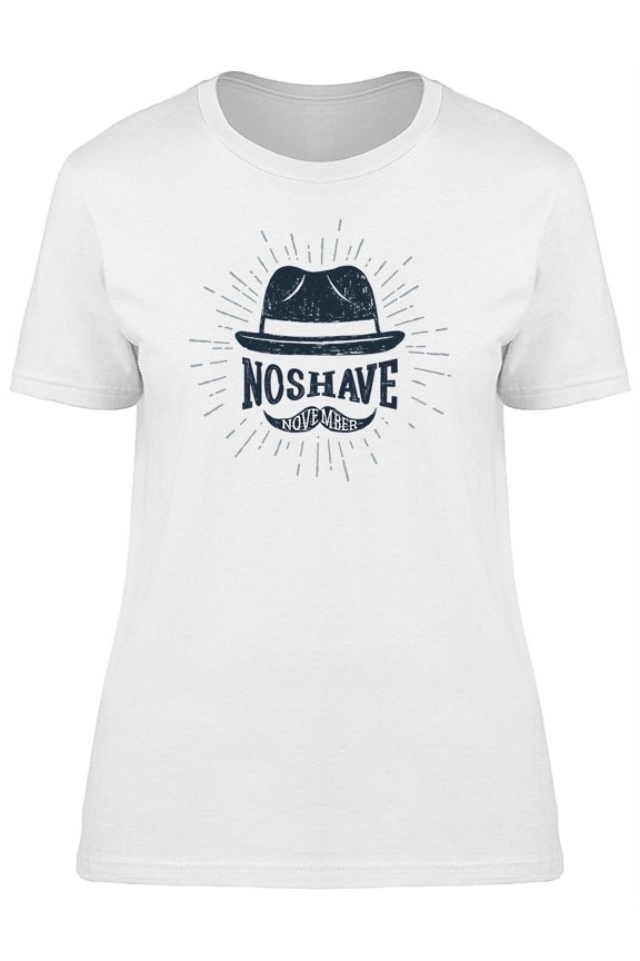 No Shave Nov Hat And Mustache Tee Women's -Image by Shutterstock