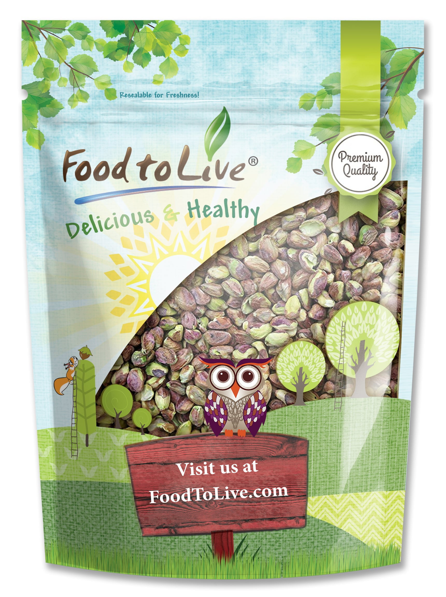 No Shell Pistachios, 2 Pounds — Raw, Bulk — by Food to Live