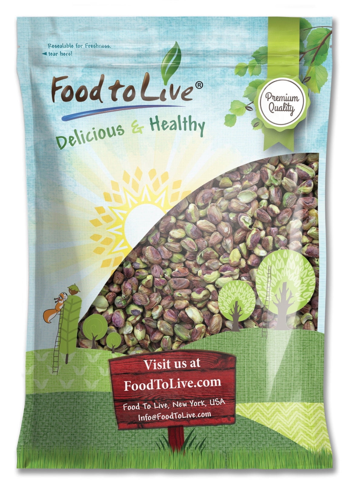 California Pistachio Kernels, 6 Pounds - Kosher, Raw, Vegan - by Food to Live