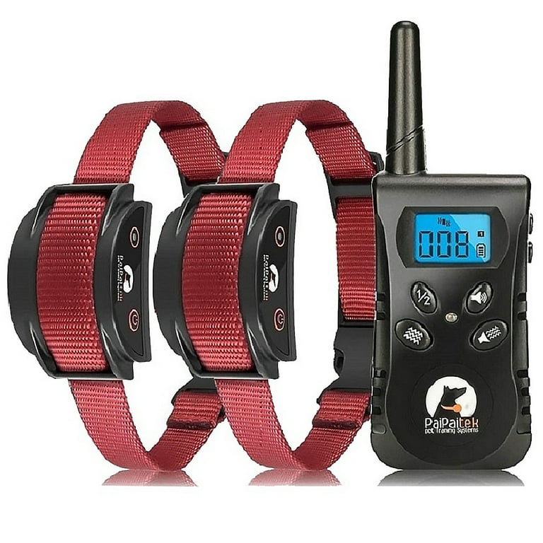 No Shock Dog Training Collar For 2 Dogs Red Nylon Collar Rechargeable Waterproof Dog Vibration Collar with Remote 1600Ft Range Dog Bark Collar for Small Medium Large Dogs Walmart