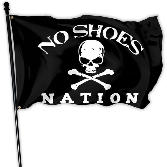 No Shoes Nation Flag Funny American Pirates and Crossbones Boat Flag for Indoor Outdoor College Dorm Wall Farm Decor Banner Gift
