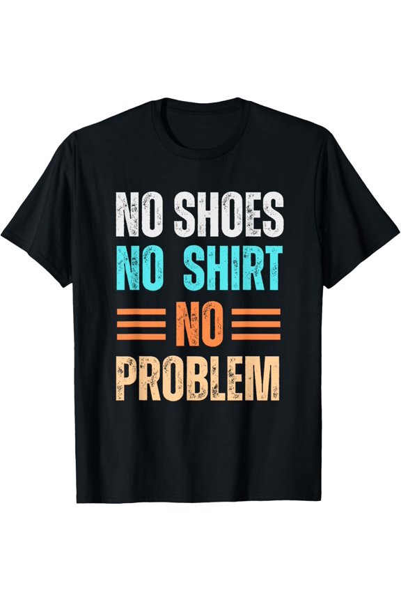 No Shoes Shirt No Problem Tshirt Coconut Tree Country Music T-Shirt