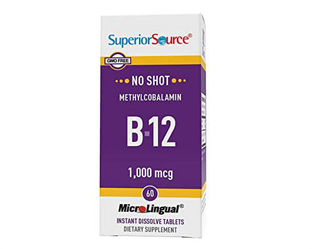 No Shot Vitamin B12 Methylcobalamin 1000 Mcg, Quick Dissolve Sublingual