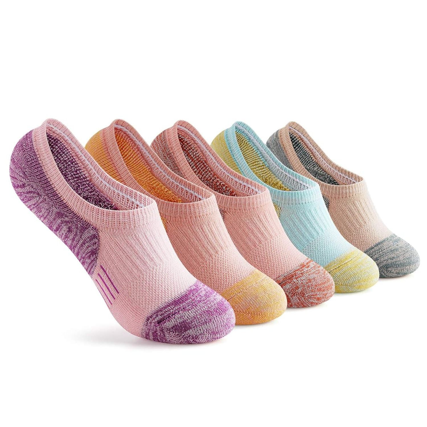 No Show Ankle Socks for Women - 5-Pairs Cushioned  Breathable for Running  Casual Wear