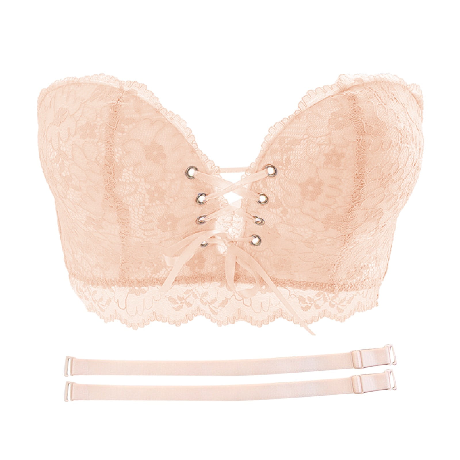 No Show Bra Low Back Bra for Women Wirefree Seamless Bra Backless Multiway Straps Convertible