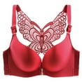 thumbnail image 1 of No Show Bra Women Bra Wire-Free Underwear Front Closure Backless Bra V-Neck Padded Bra Feature Hook and Eye Closure Strapless Bra Style Y-617 , Red-d, 1 of 4