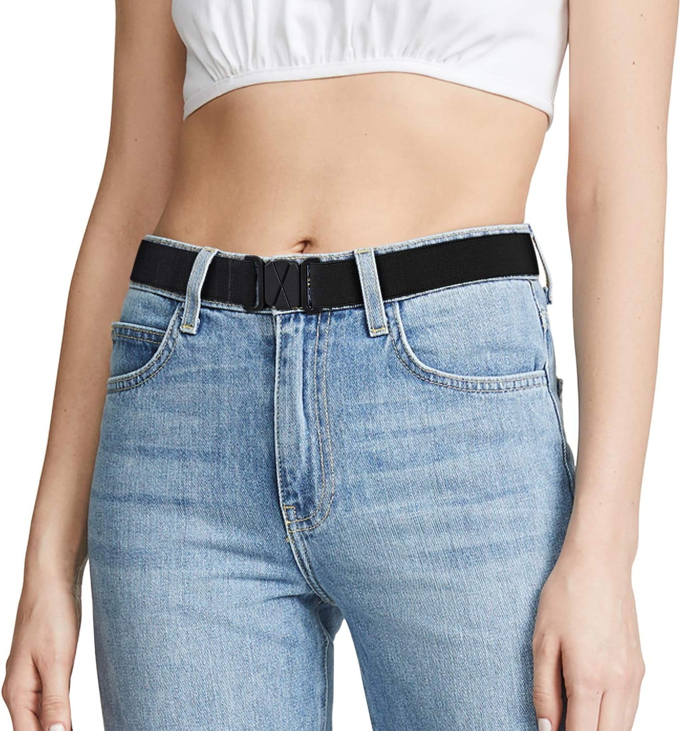 No Show Invisible Women Belt Crop Tuck Band Elastic Stretch  display picture 1