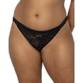 thumbnail image 1 of No-Show Lace String Bikini - Black Hue, 1 of 5