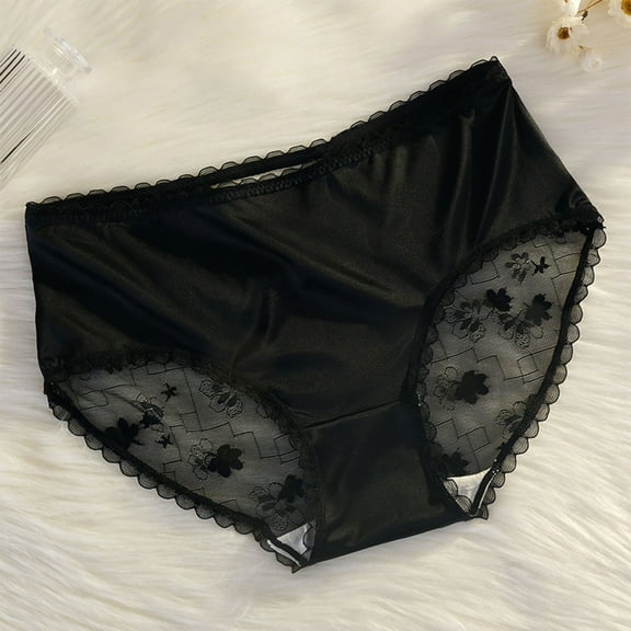 uublik No Show Panties for Women High Waist Breathable Briefs Soft Underpants Ladies Stretch Panties High Waisted Underwear Black