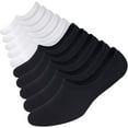 thumbnail image 1 of No Show Socks 10 Pairs Cotton Non Slip Low Cut Invisible Loafer Socks Men&Women Boat Liner 6-8/9-11, 1 of 5