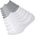 thumbnail image 1 of No Show Socks 10 Pairs Cotton Non Slip Low Cut Invisible Loafer Socks Men&Women Boat Liner 6-8/9-11, 1 of 5