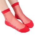 thumbnail image 1 of No Show Socks Comfortable 1 Pairs Unisex Warm Soft Embroidered Mesh Sport Medium Stockings Invisible Casual Socks For Women, 1 of 4