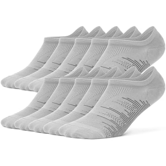 No Show Socks Men 10 Pairs Ankle Low Cut Cotton Men Socks with Non Slip Grips 6-10/11-13