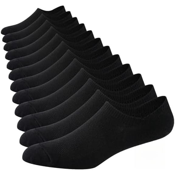 No Show Socks Men Low Cut Ankle Short Cotton Casual Invisible Non Slip Socks (6/8 Pairs)