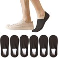 thumbnail image 1 of No Show Socks Men Non Slip Low Cut Thin Socks for Loafers Boat 6 Pairs, 1 of 5