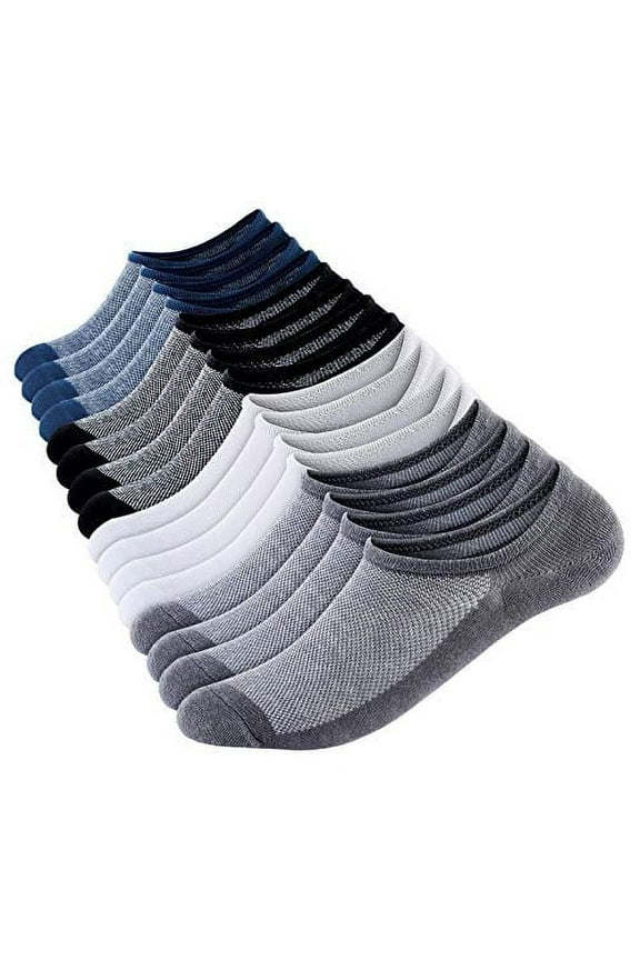 No Show Socks Men Short Sock Low Cut Socks For Men Ankle Socks 8 pairs Black Cotton Casual Socks Flat Boat Line, Size 6-10