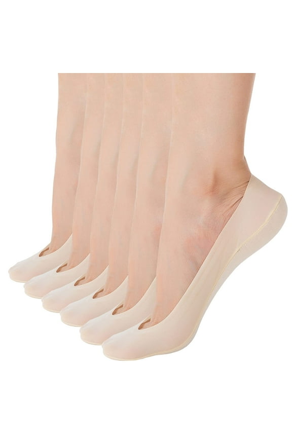 No Show Socks Women Invisible Low Cut Socks ladies Nylon Footies Thin Non Slip Boat Sneaker Flat liner 4/6 pairs WJB
